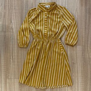 Monteau Brand Yellow and White Stripped Dress Size Small.